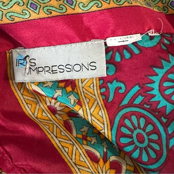 Impressions Vibrant Patterned Silk Reversible Skirt - Picture 8 of 8